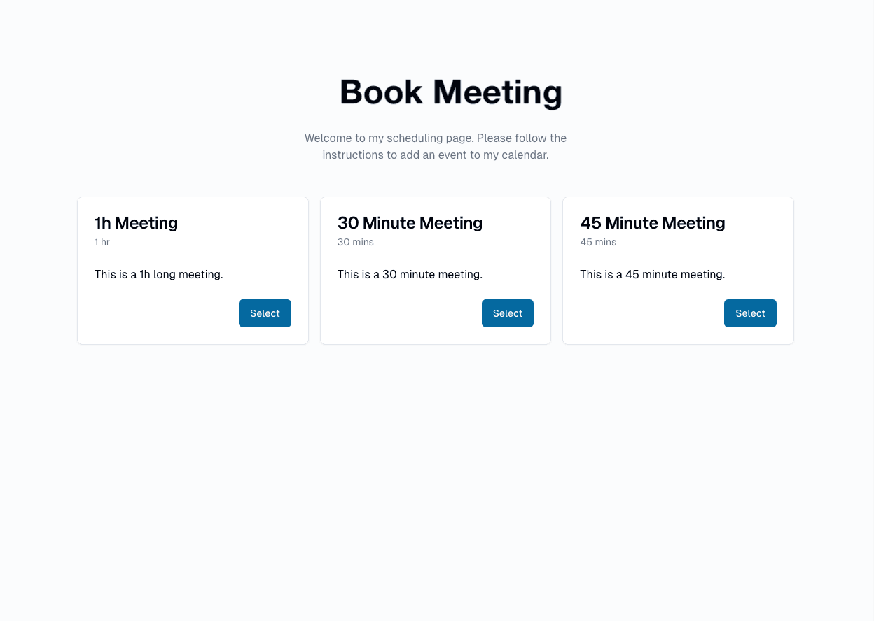 Booking Page